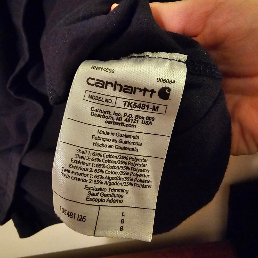 Carhartt Force Mens Navy Blue Hooded Long Sleeve Graphic Shirt TK5481-M Large - Picture 6 of 6